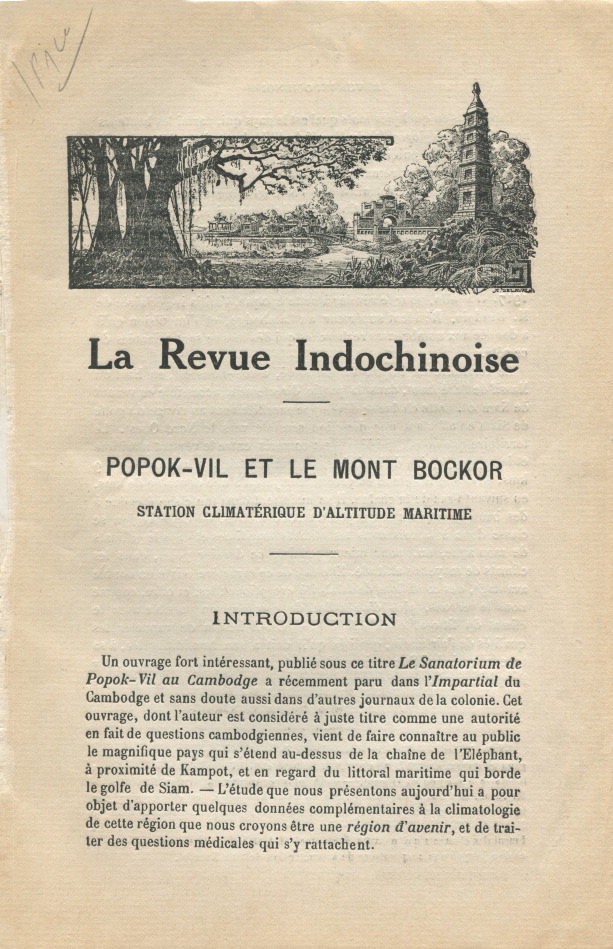 PopokvIl et le Mont Bockor, Revue Indochinoise, 1919. Coll. Kamboo 002