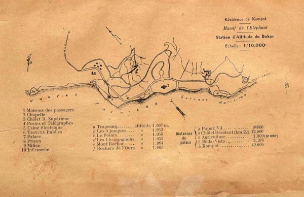 Plan de la station d'altitude du Bokor